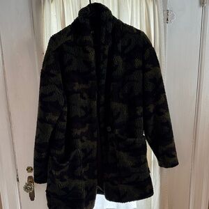 Ashley By 26 International Black and Green Teddy Jacket